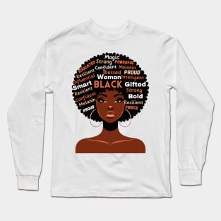 Black Woman Afrocentric Long Sleeve T-Shirt